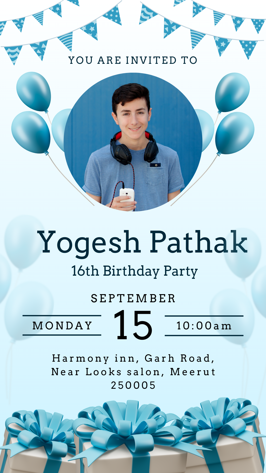 Blue Ballon theme – Birthday PDF Boys