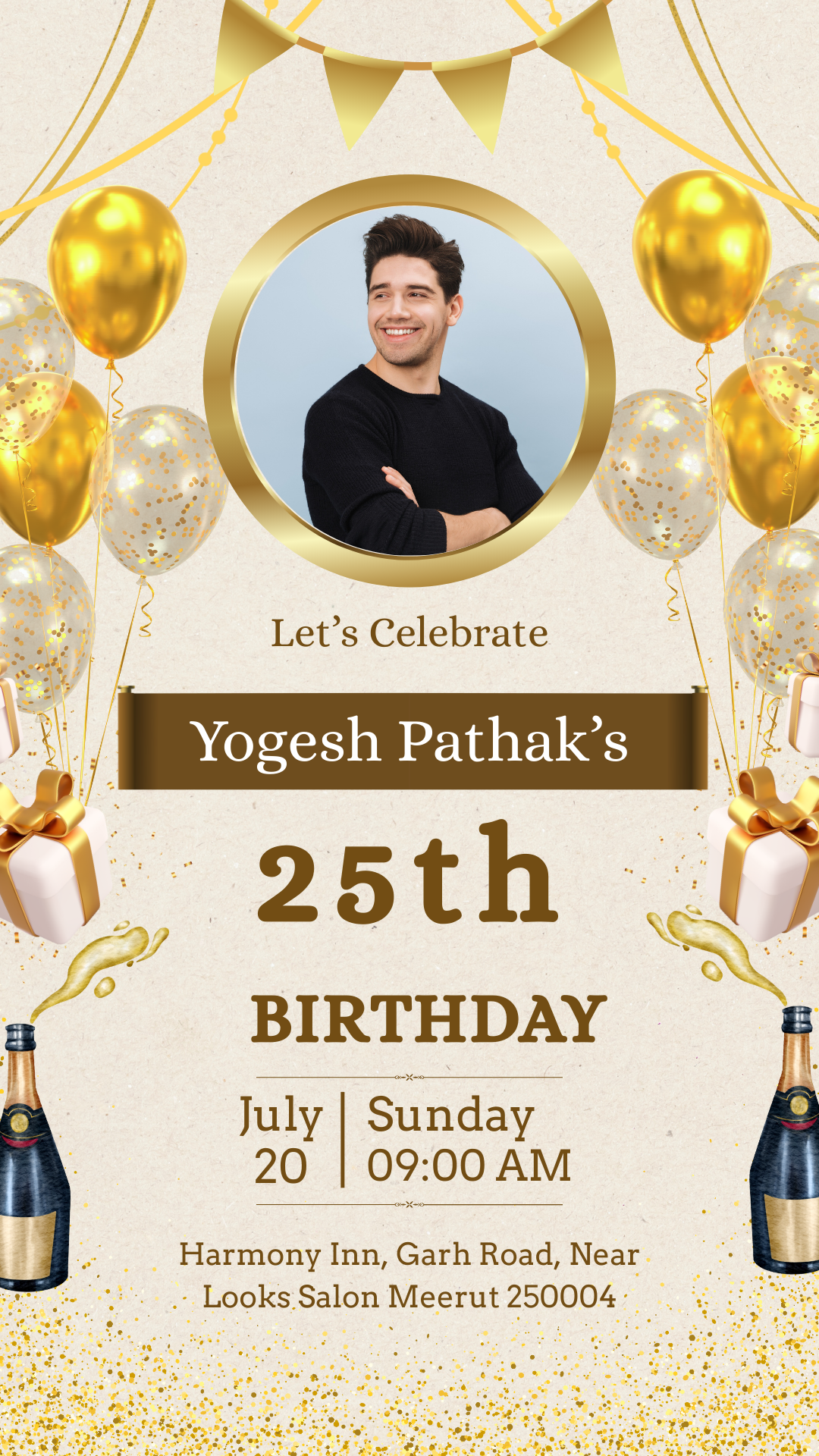 Golden Balloon – Birthday PDF Adults
