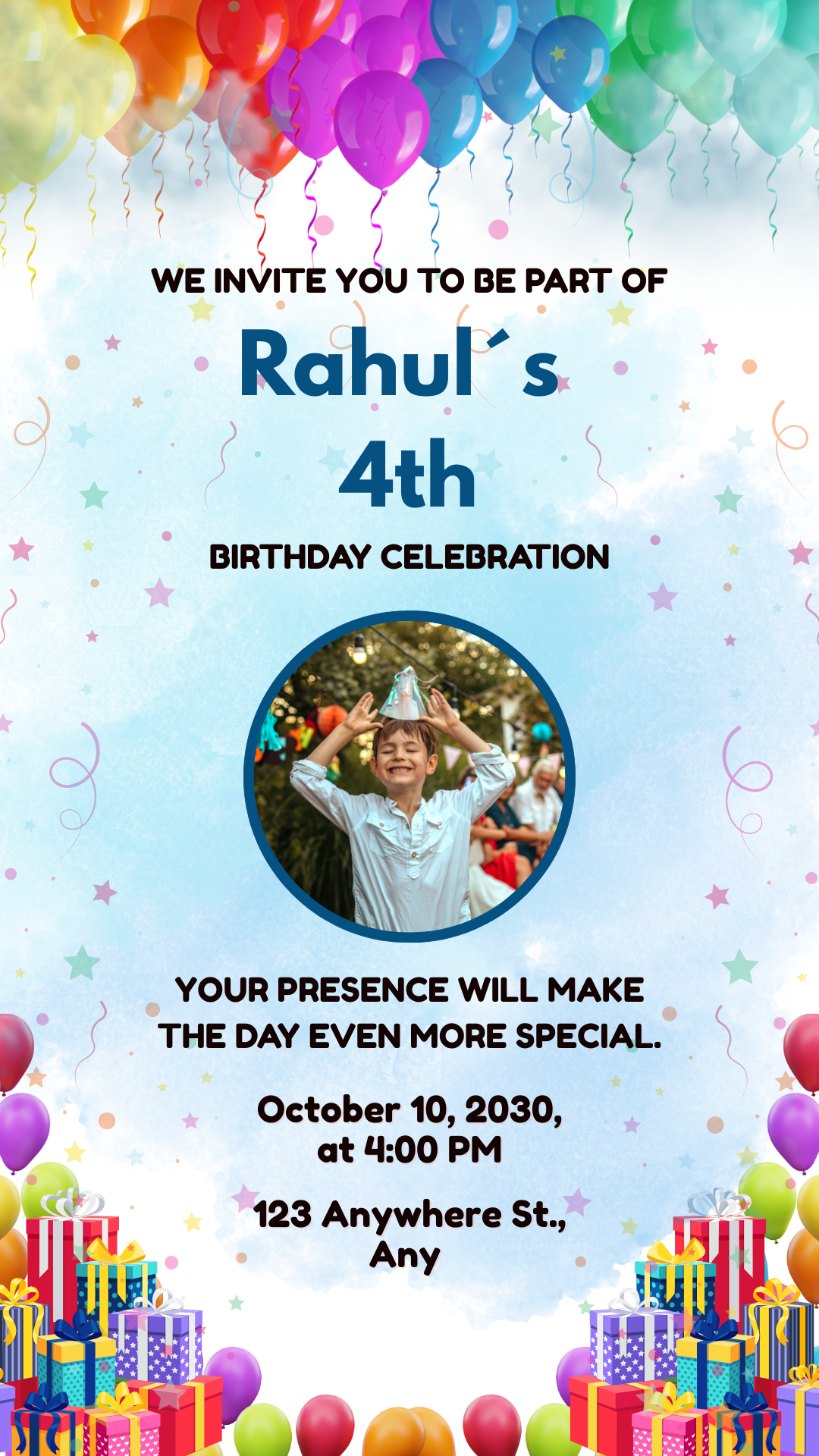 Templates Balloons Gifts Theme – Birthday PDF Boys