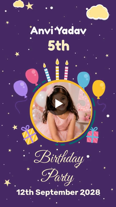 Whimsical Purple Balloon – Birthday Video
